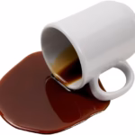 Realistic Fake Black Coffee Spill White Mug Joke Gift