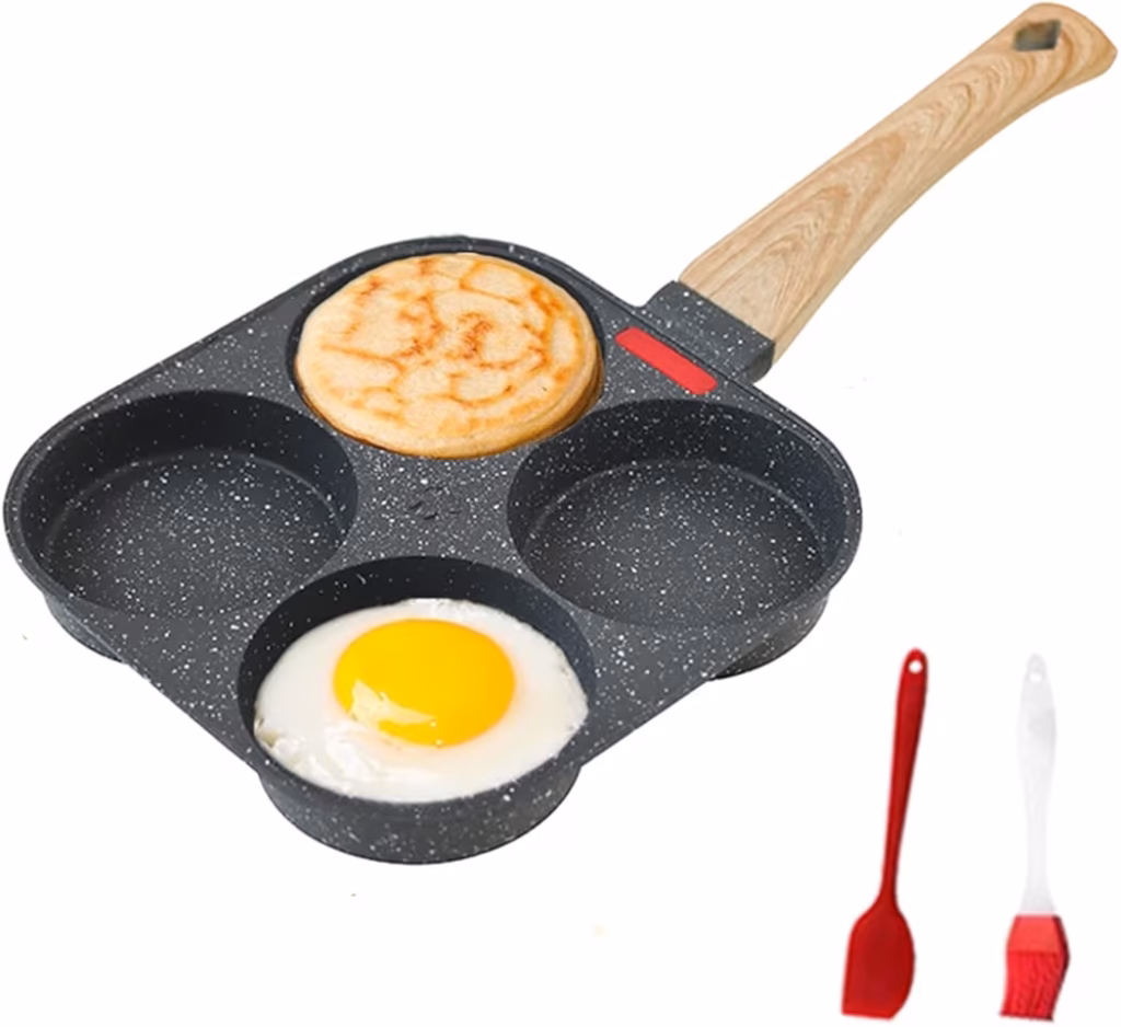 HUPECHAM 4-Cup Nonstick Granite Egg Frying Pan