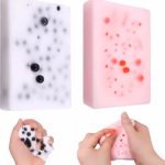 1. 2PCS Square Skin Picking & Pimple Popping Fidget Pads (Pink + Black)