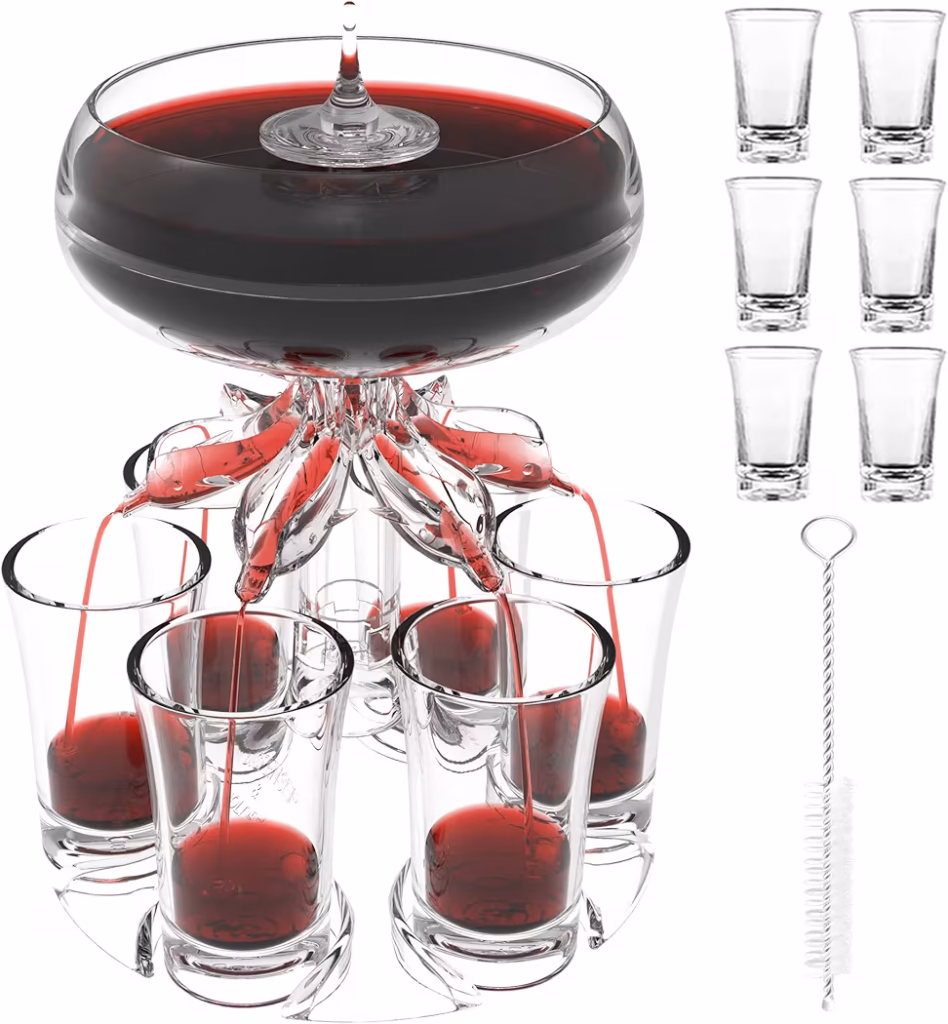 6 Shot Glass Liquor Dispenser Set