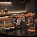Luxury Rifle-Shaped Whiskey Decanter Set